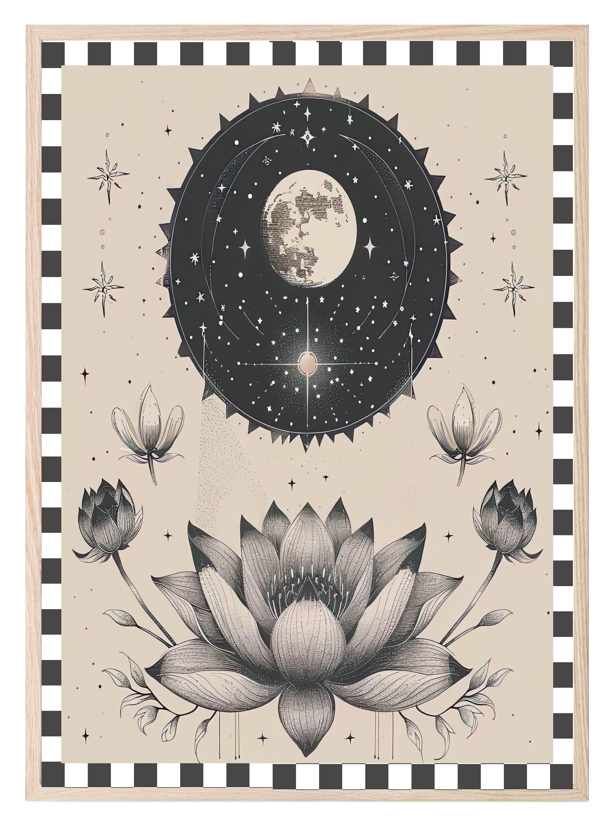 Floral Moon Print Collection | Celestial Wall Art - Larosier Prints
