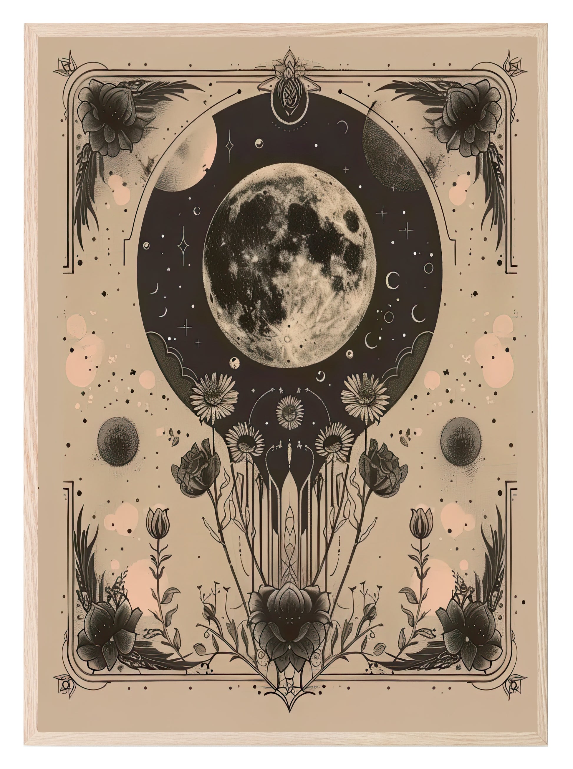 Floral Moon Print Collection | Celestial Wall Art Floral Moon Print 5