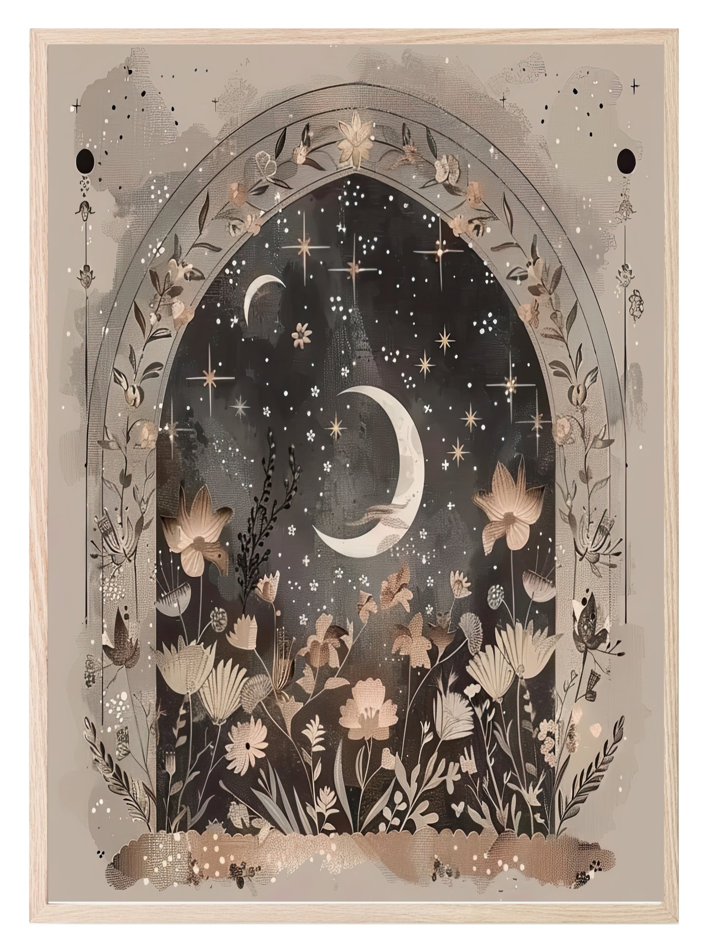 Floral Moon Print Collection | Celestial Wall Art Floral Moon Print 8