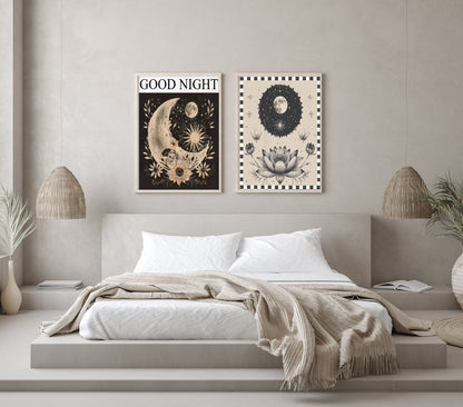 Floral Moon Print Collection | Celestial Wall Art