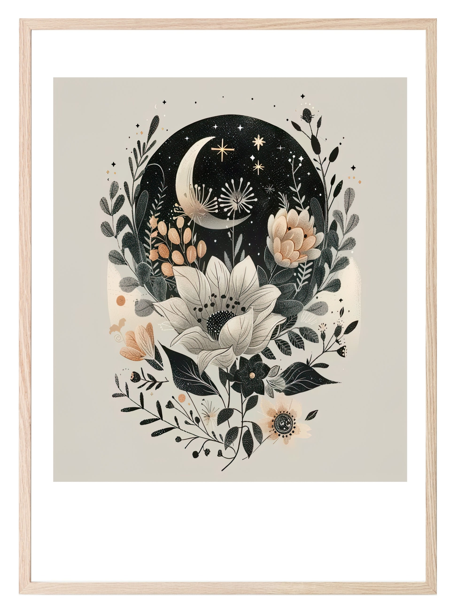 Floral Moon Print Collection | Celestial Wall Art Floral Moon Print 6