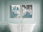 Charcoal, Gold & Blue Abstract Print Collection | Warm & Cosy Wall Art - Larosier Prints