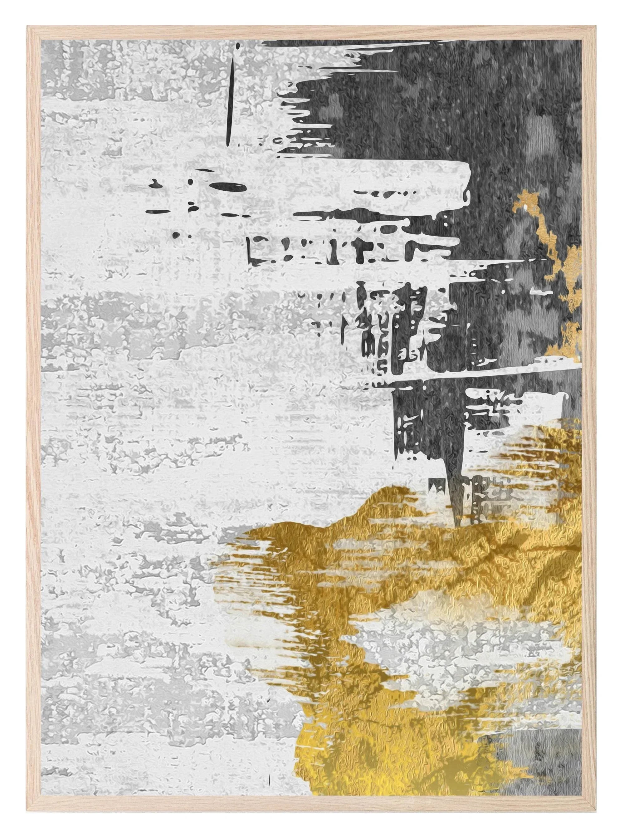 Charcoal, Gold & Blue Abstract Print Collection | Warm & Cosy Wall Art - Larosier Prints