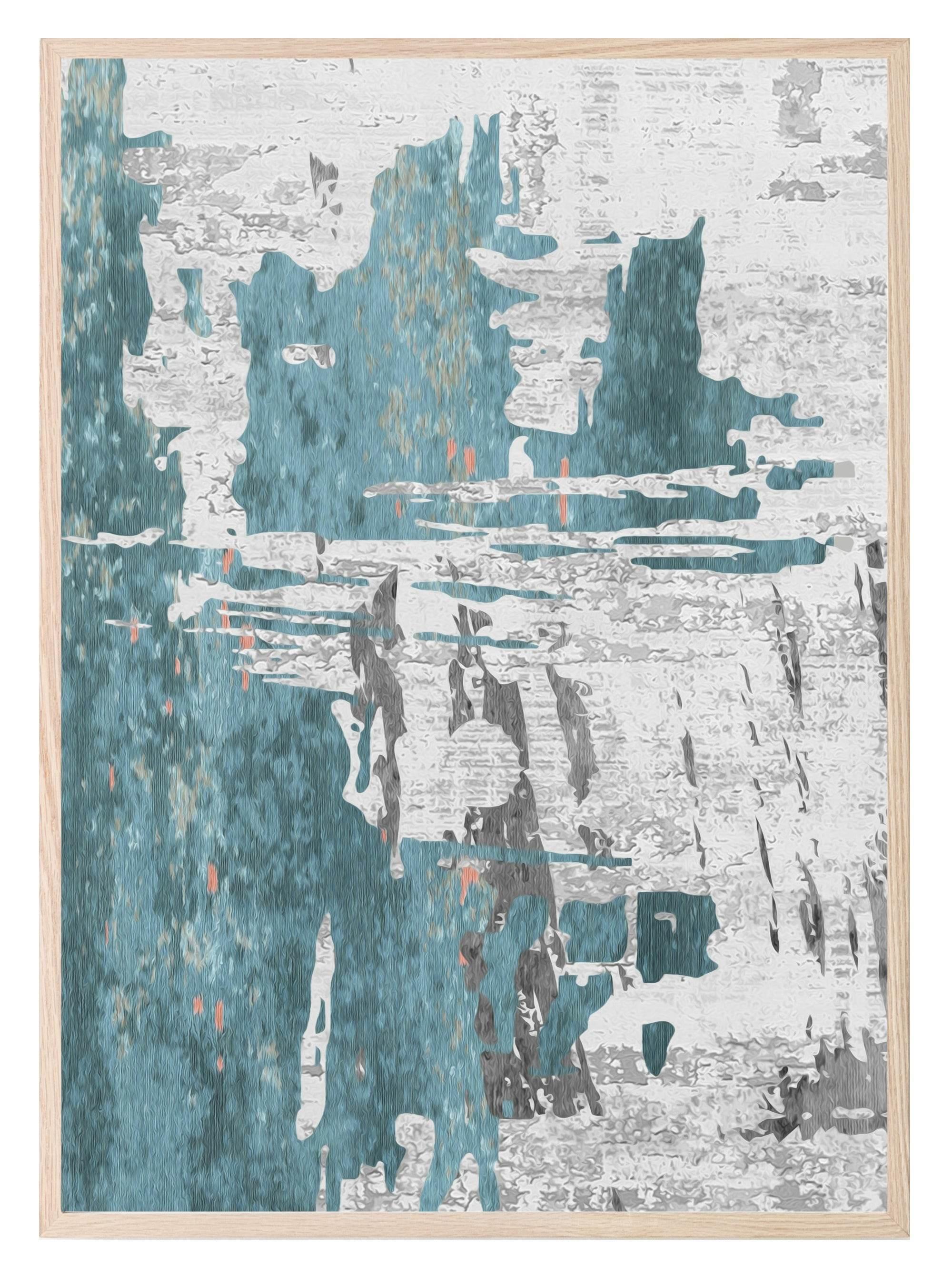 Charcoal, Gold & Blue Abstract Print Collection | Warm & Cosy Wall Art - Larosier Prints