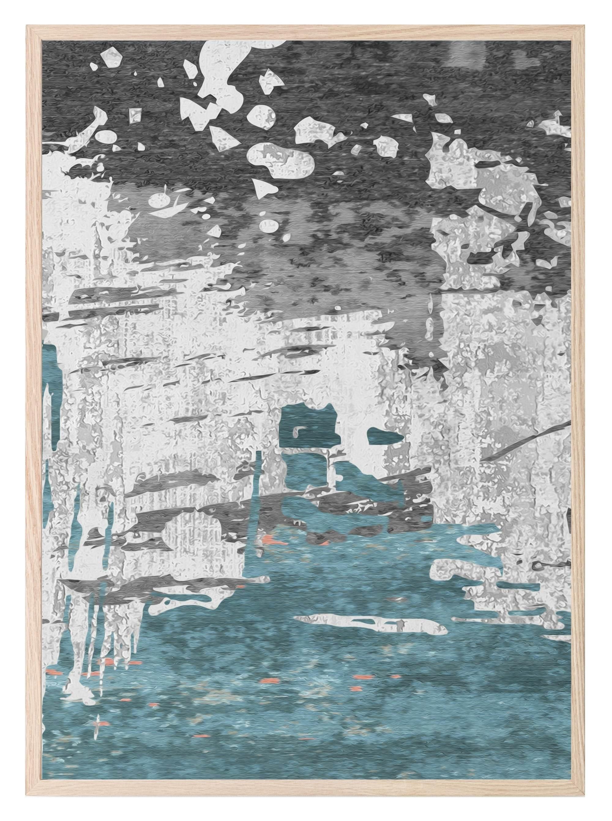 Charcoal, Gold & Blue Abstract Print Collection | Warm & Cosy Wall Art - Larosier Prints