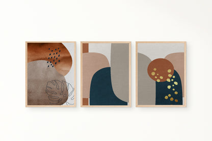 Set of 3 Autumnal Abstract | Modern Wall Art