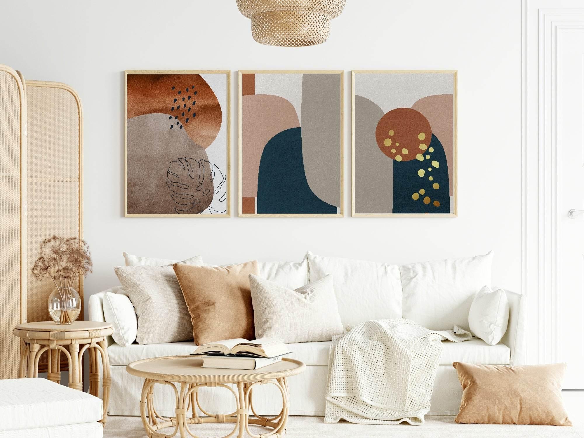 Set of 3 Autumnal Abstract | Modern Wall Art - Larosier Prints