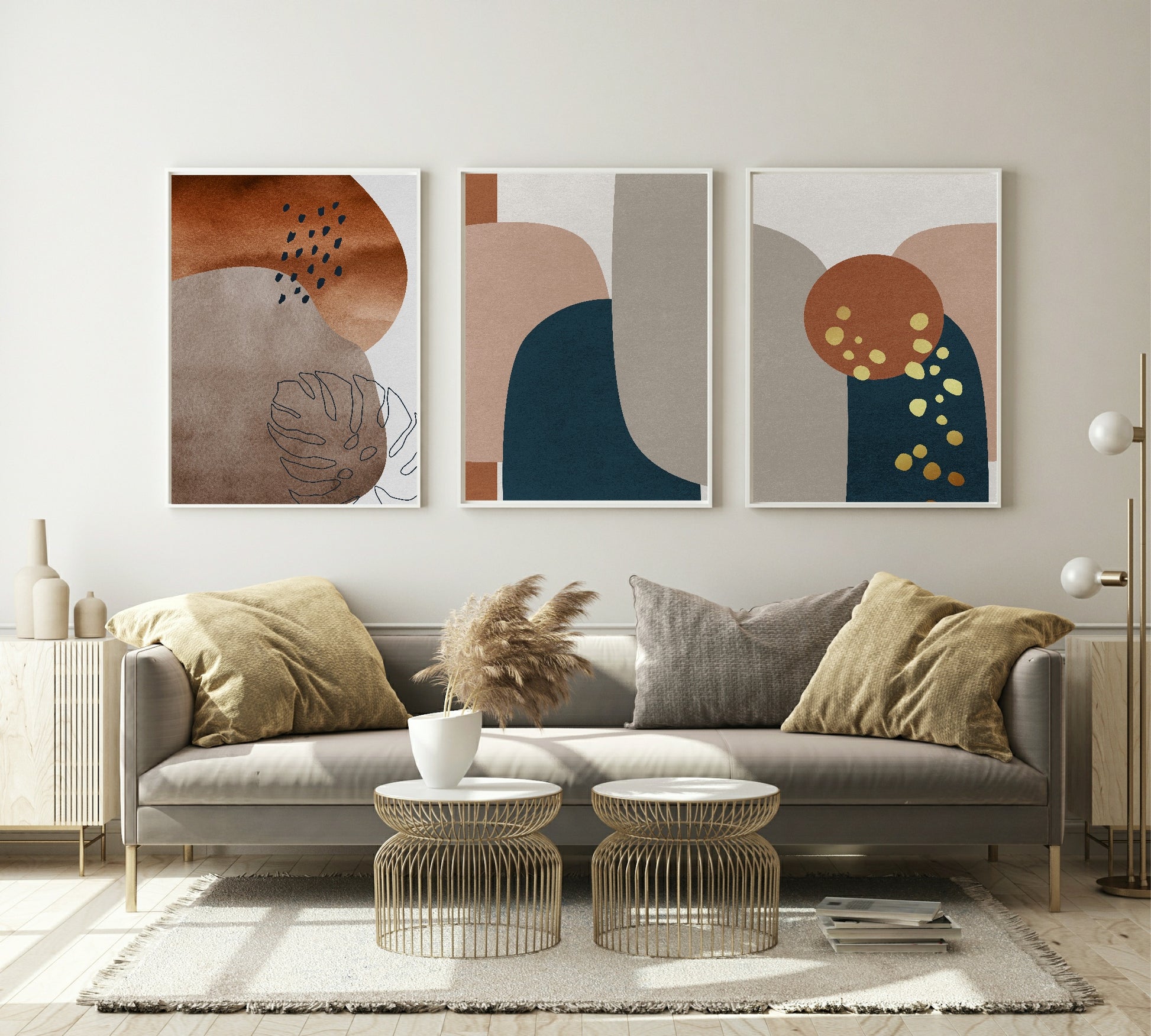 Set of 3 Autumnal Abstract | Modern Wall Art