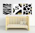 Personalised Set Of 3 Animalistic Prints | Black & Gold Zebra Wall Art - Larosier Prints
