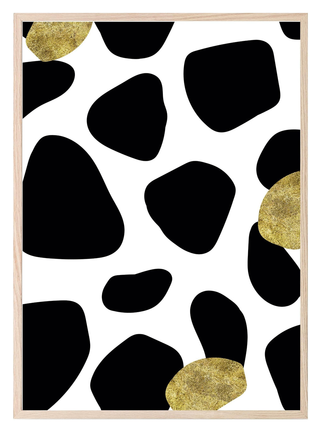 Personalised Set Of 3 Animalistic Prints | Black & Gold Zebra Wall Art - Larosier Prints