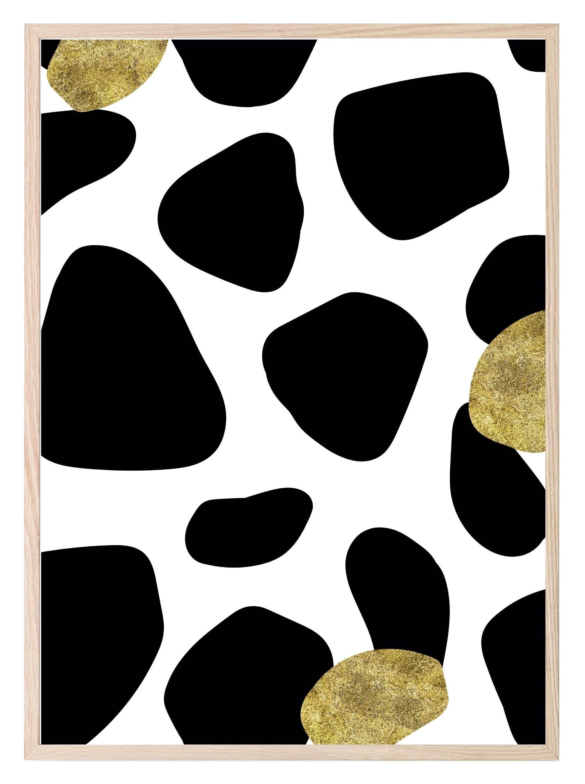 Personalised Set Of 3 Animalistic Prints | Black & Gold Zebra Wall Art - Larosier Prints