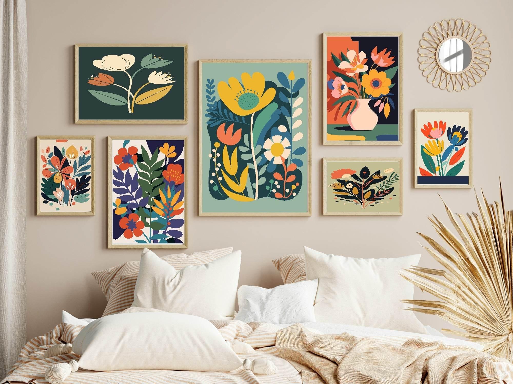 Bright Floral Print Collection II | Botanical Wall Art - Larosier Prints