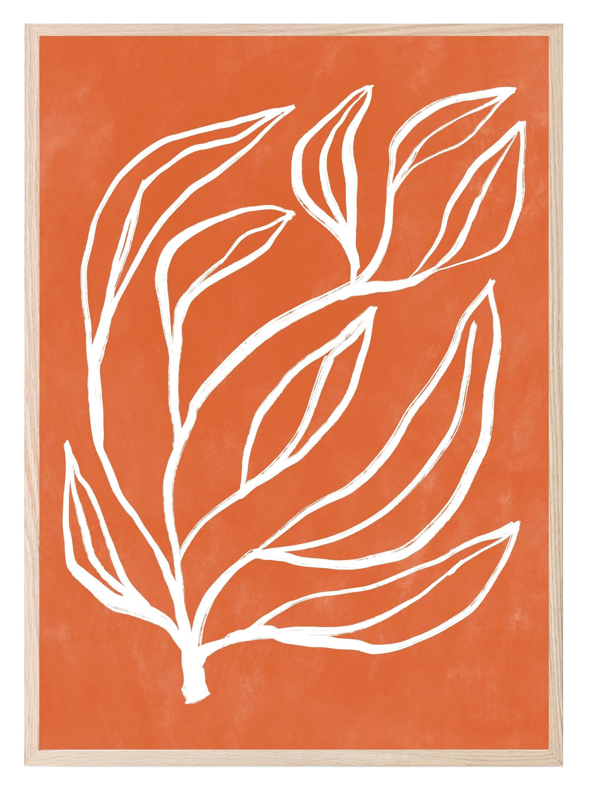 Blue, Red & Orange Abstract Print Collection | Botanical Wall Art - Larosier Prints
