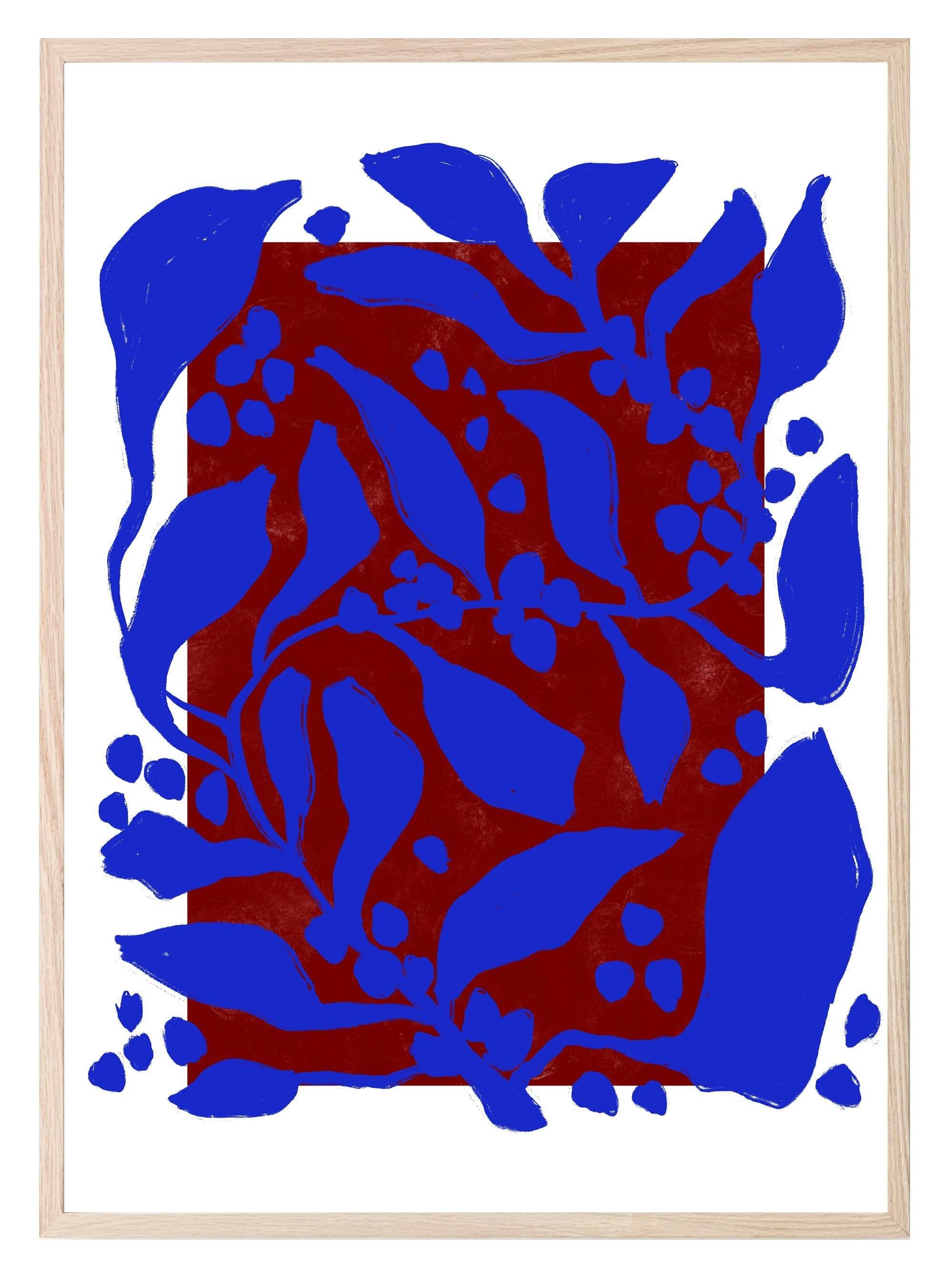 Blue, Red & Orange Abstract Print Collection | Botanical Wall Art - Larosier Prints