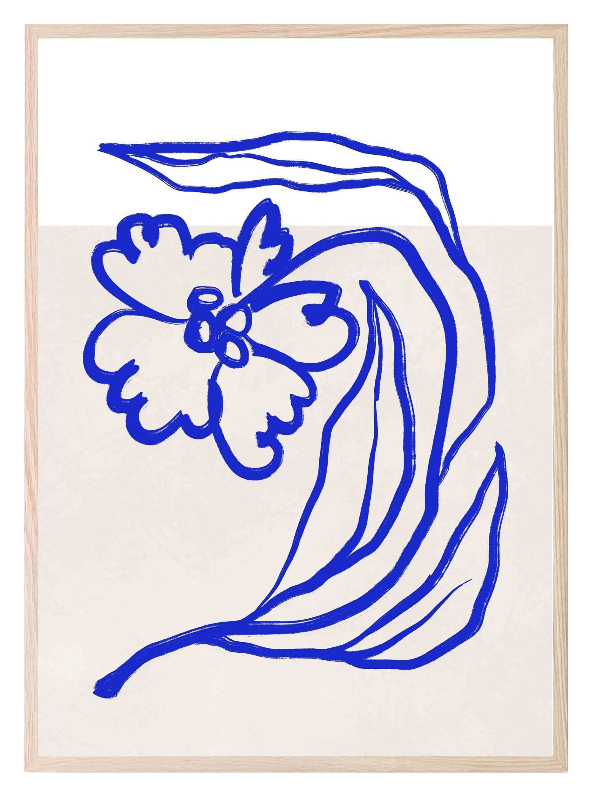 Blue, Red & Orange Abstract Print Collection | Botanical Wall Art - Larosier Prints