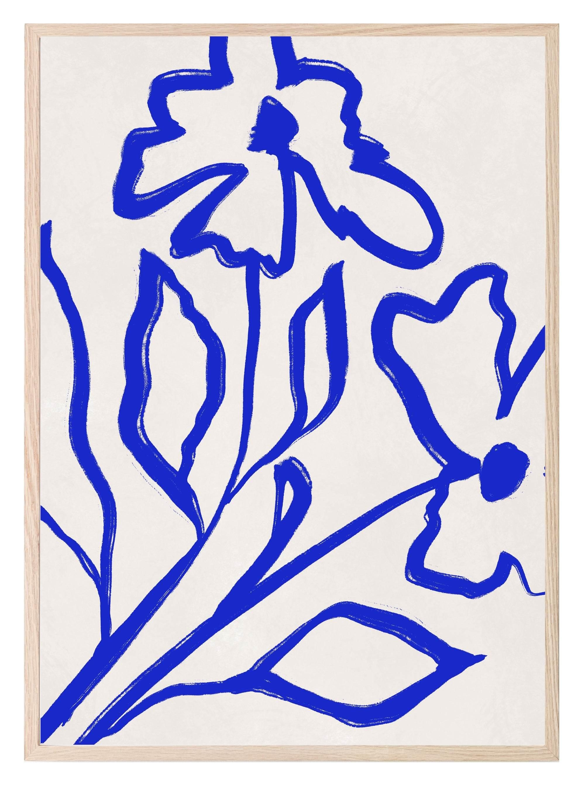 Blue, Red & Orange Abstract Print Collection | Botanical Wall Art - Larosier Prints