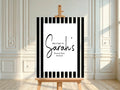 Black & White Stripe Welcome Divorce Party Sign - Larosier Prints