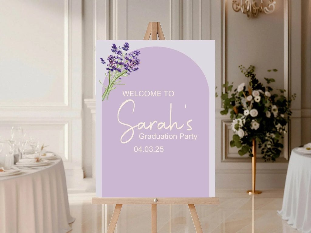 Lavender Graduation Party Sign - Larosier Prints