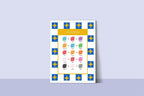 Blue Checked & Stars Colour Mixing Poster | Educational Wall Art