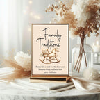 Vintage Family Traditions Baby Shower Party Sign - Larosier Prints