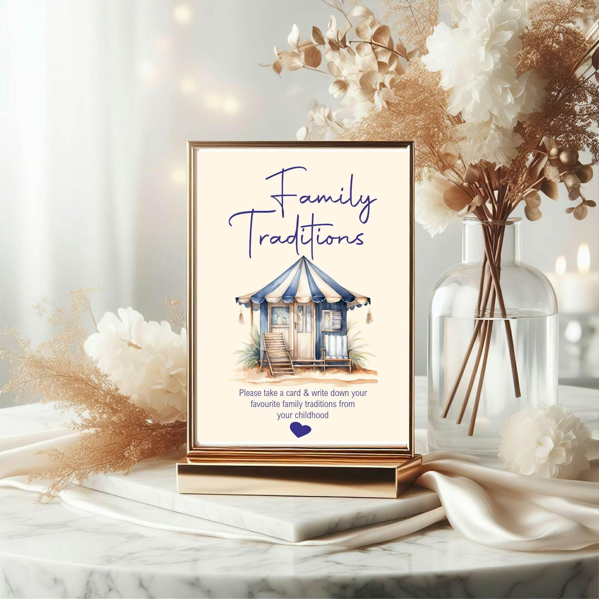 Nautical Family Traditions Baby Shower Party Sign - Larosier Prints