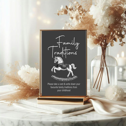 Gothic Family Traditions Baby Shower Party Sign