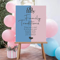 Oh Baby Family Traditions Baby Shower Party Sign | Blue & Pink - Larosier Prints