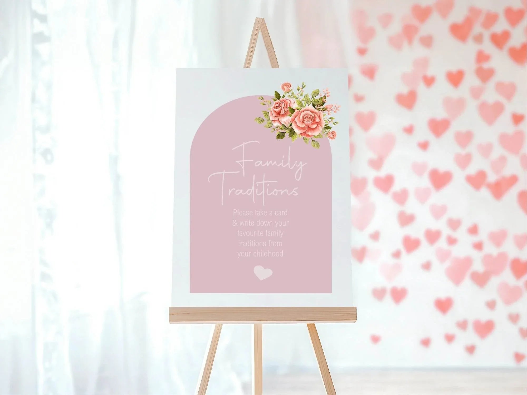 Baby In Bloom Family Traditions Baby Shower Party Sign - Larosier Prints