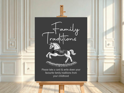 Gothic Family Traditions Baby Shower Party Sign