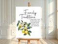 Lemon Tea Family Traditions Baby Shower Party Sign - Larosier Prints