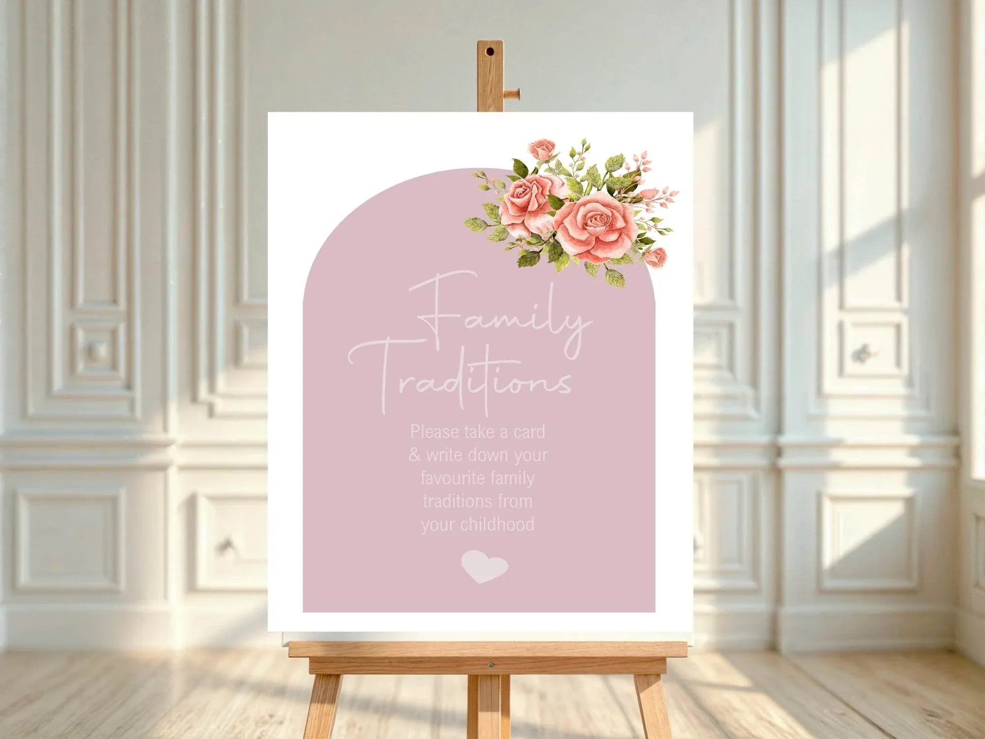 Baby In Bloom Family Traditions Baby Shower Party Sign - Larosier Prints
