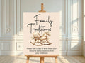 Vintage Family Traditions Baby Shower Party Sign - Larosier Prints