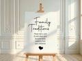 Minimalist Family Traditions Baby Shower Party Sign | Black & White - Larosier Prints