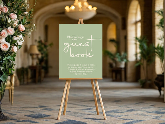 Willow Guest Book Wedding Party Sign