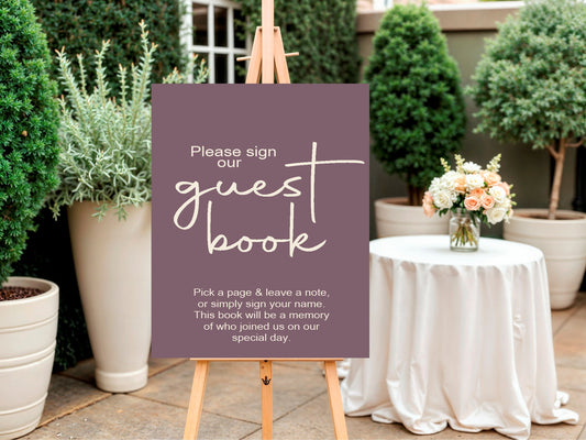 Heather Guest Book Wedding Party Sign