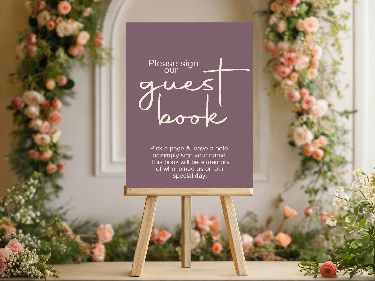Heather Guest Book Wedding Party Sign