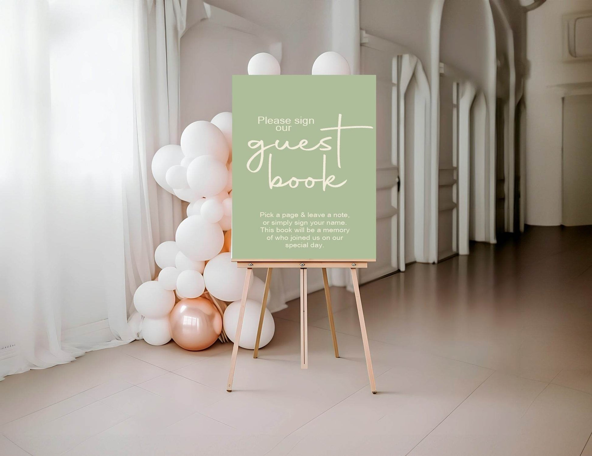 Willow Guest Book Wedding Party Sign