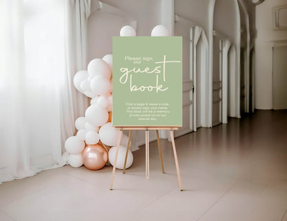 Willow Guest Book Wedding Party Sign