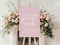 Dusky Pink Guest Book Wedding Party Sign - Larosier Prints