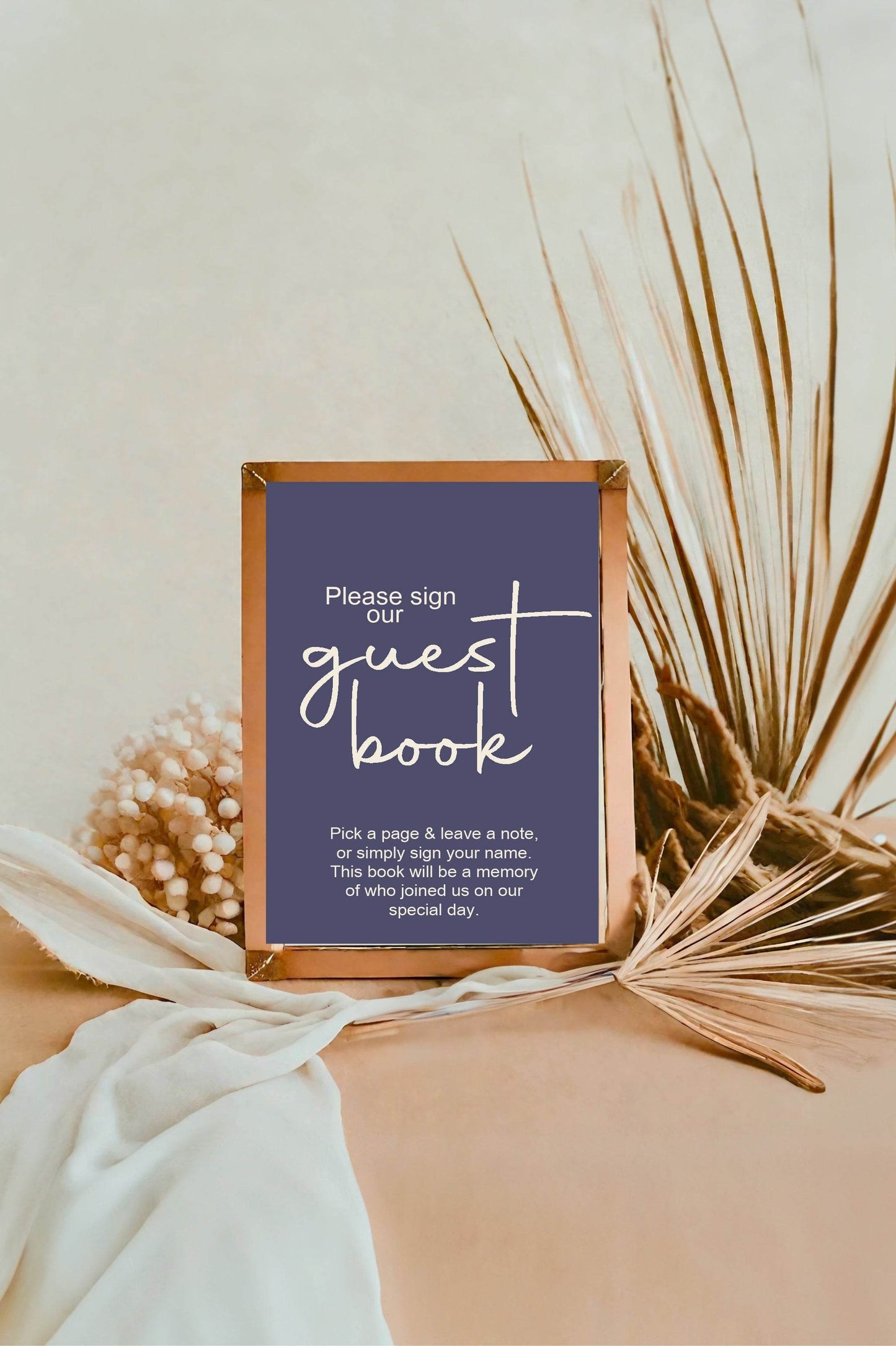Sapphire Guest Book Wedding Party Sign
