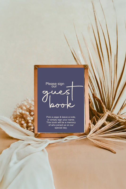 Sapphire Guest Book Wedding Party Sign