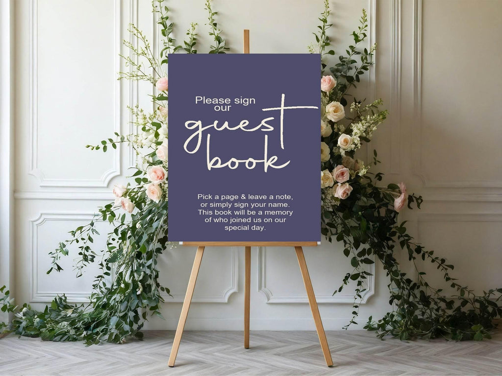 Sapphire Guest Book Wedding Party Sign - Larosier Prints