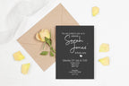 Minimalist Noir Birthday Party Invitations & Envelopes | Pack of 10 - Larosier Prints