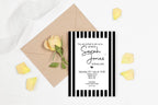 Black & White Stripe Birthday Party Invitations & Envelopes | Pack of 10 - Larosier Prints
