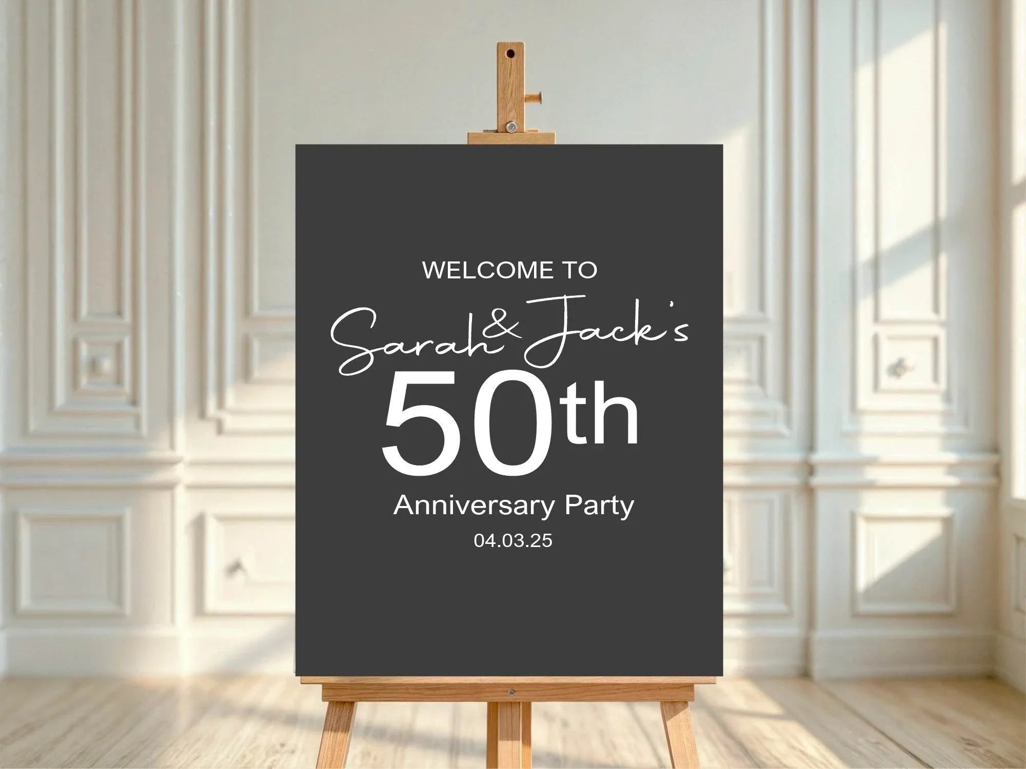 Minimalist Welcome Anniversary Party Sign - Larosier Prints