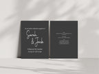 Minimalist Noir Engagement Party Invitations | Personalised | Pack of 10