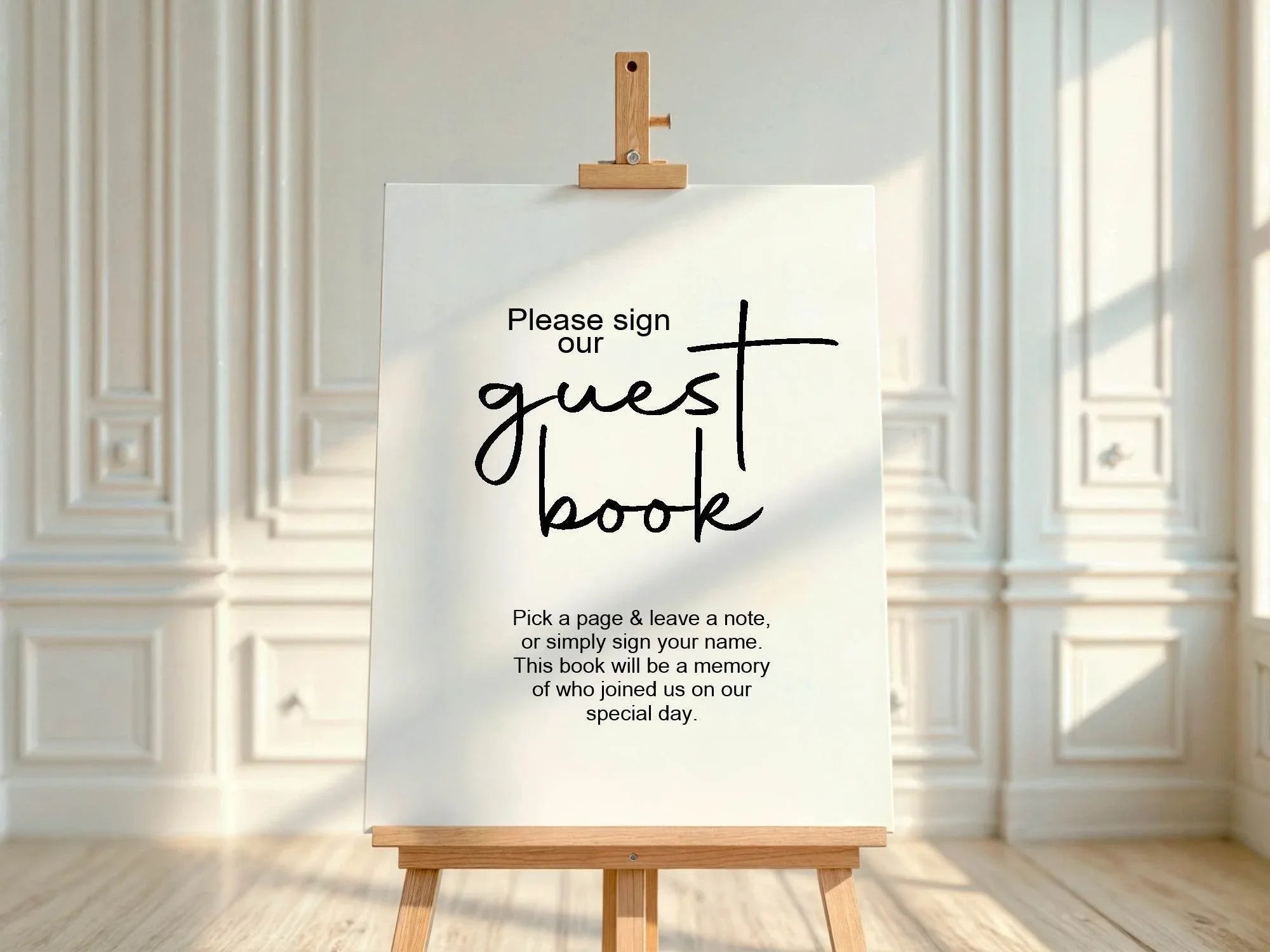 Minimalist Guest Book Wedding Party Sign - Larosier Prints