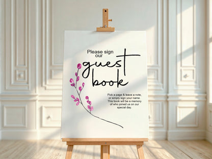 Wild Flowers Guest Book Wedding Sign