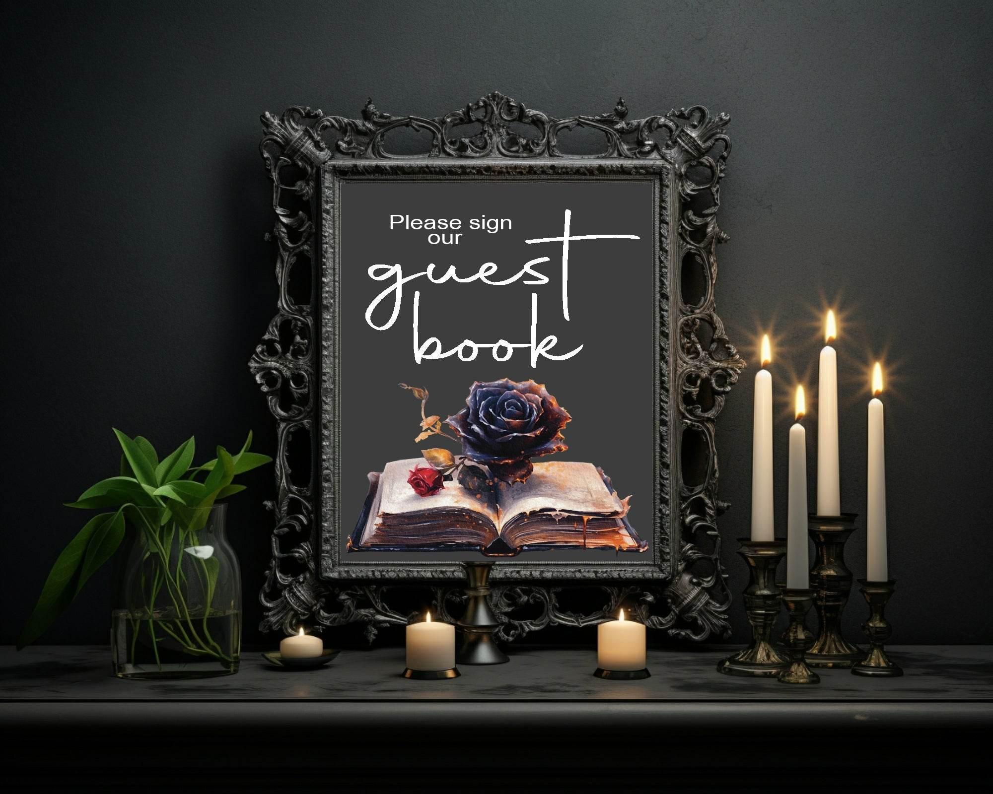 Gothic Guest Book Wedding Party Sign - Larosier Prints