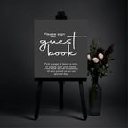 Minimalist Noir Guest Book Wedding Party Sign - Larosier Prints